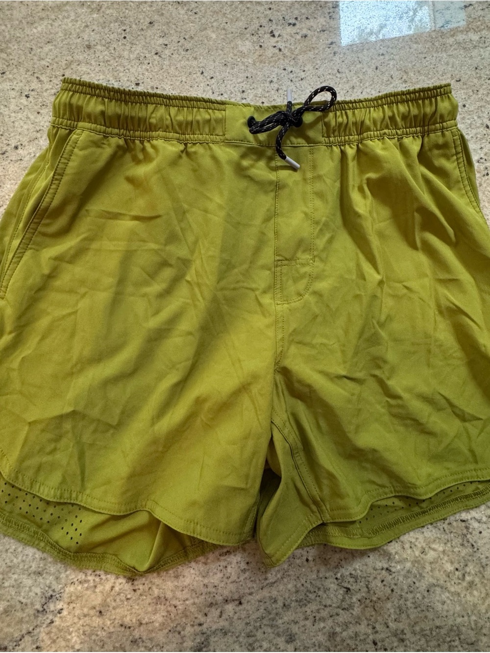 Men's Athletic Shorts in Olive Green with Drawstring by Legends